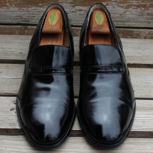 Vtg Dack’s Black Polished Slip-on Loafer, EUC - Picture 4 of 13